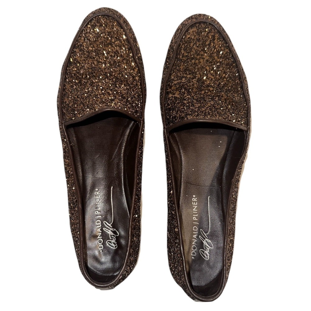 Donald Pliner Women's Denny Loafer Style Slip-On Shoes Sz 10 Bronze Sparkle - Picture 4 of 6